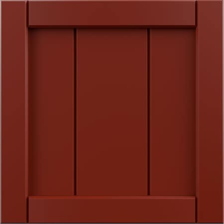Ekena Millwork 12"W x 12"H True Fit PVC Framed Board-n-Batten Shutters Sample, Pepper Red SAMPLE-TFPBFMR